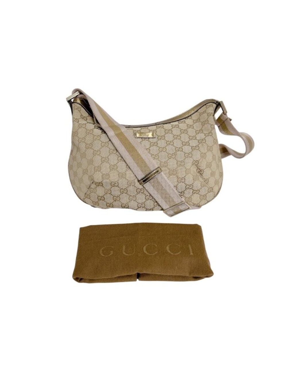 Gucci GG Plus Cross Body Spuri Shoulder Bag Brown